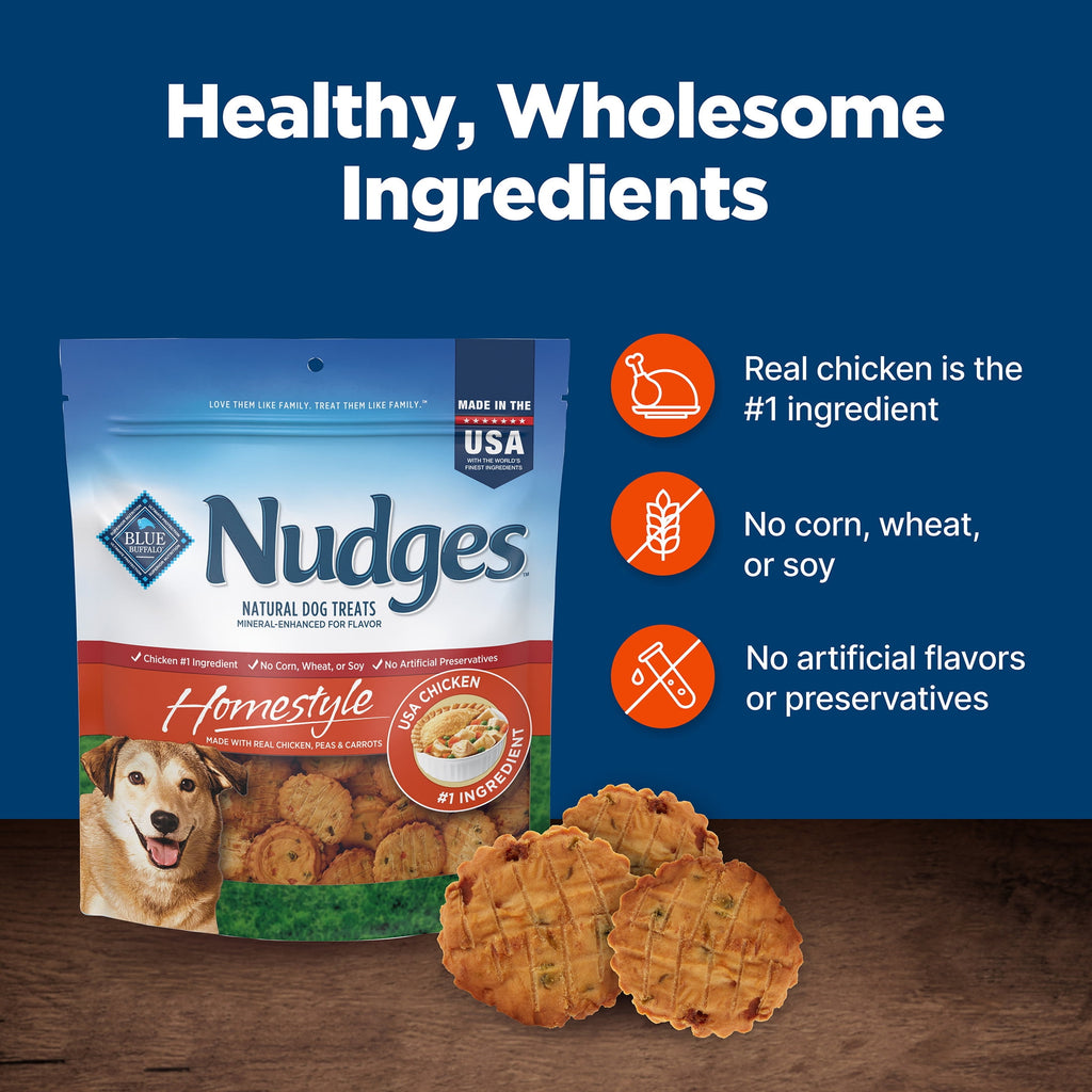 Blue Buffalo Nudges, Natural Dog Treats, Chicken Pot Pie Recipe, 28oz Bag