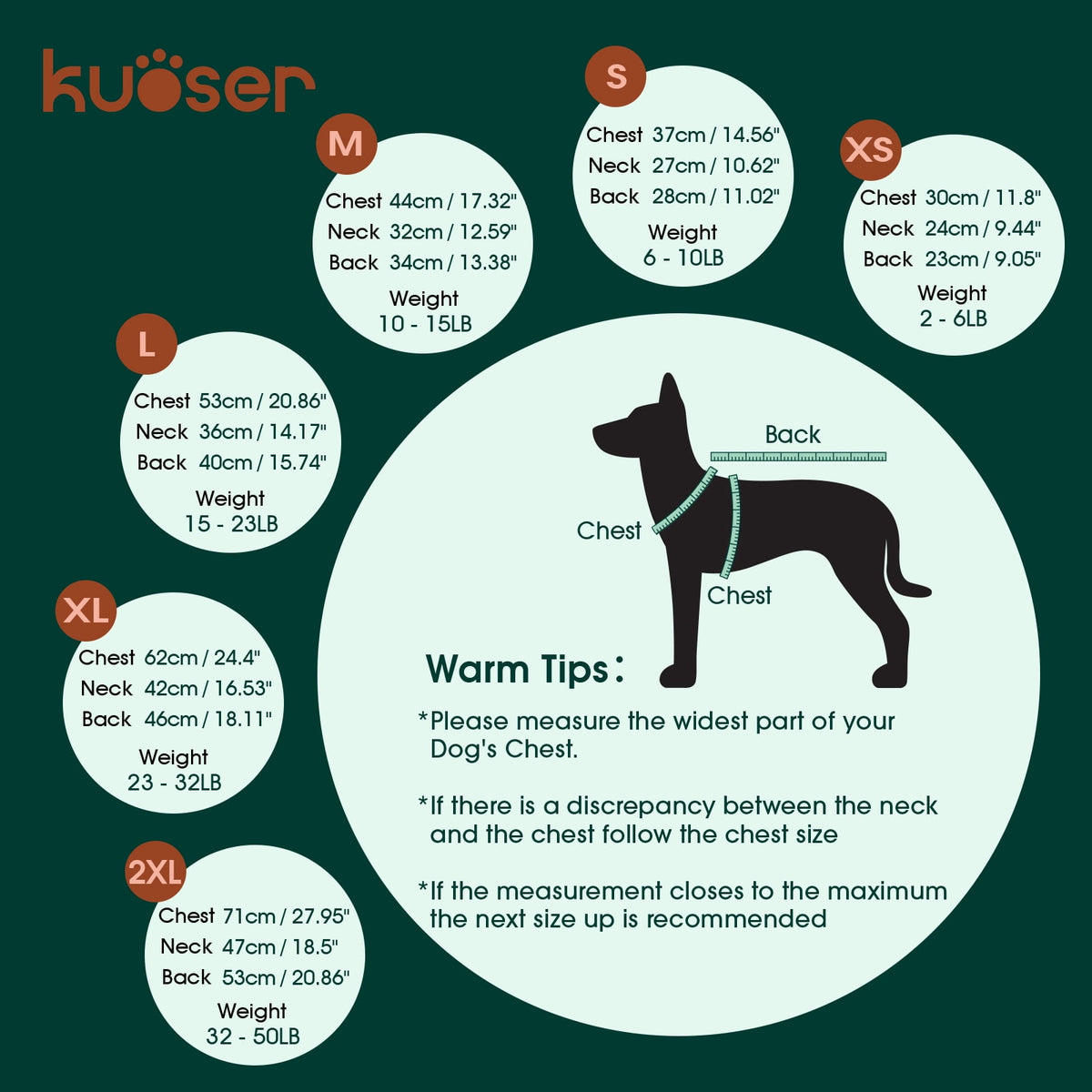 Kuoser Dog Sweater, Turtleneck Pet Sweatshirt, Thick Doggy Winter Clothes for Fall Xmas, Red, M