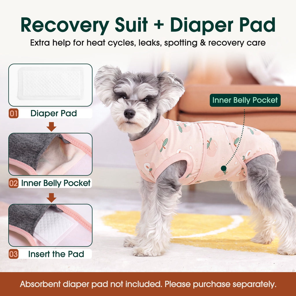 Kuoser Dog Surgical Recovery Suit Dog Cat Onesie after Surgery,Pink,L