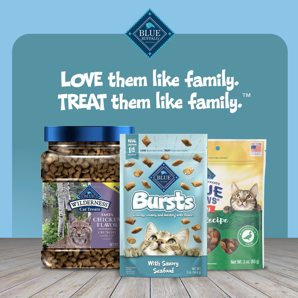 Blue Buffalo Bursts Crunchy & Creamy Cat Treats, Great for Training, Savory Seafood, 2-oz. Bag