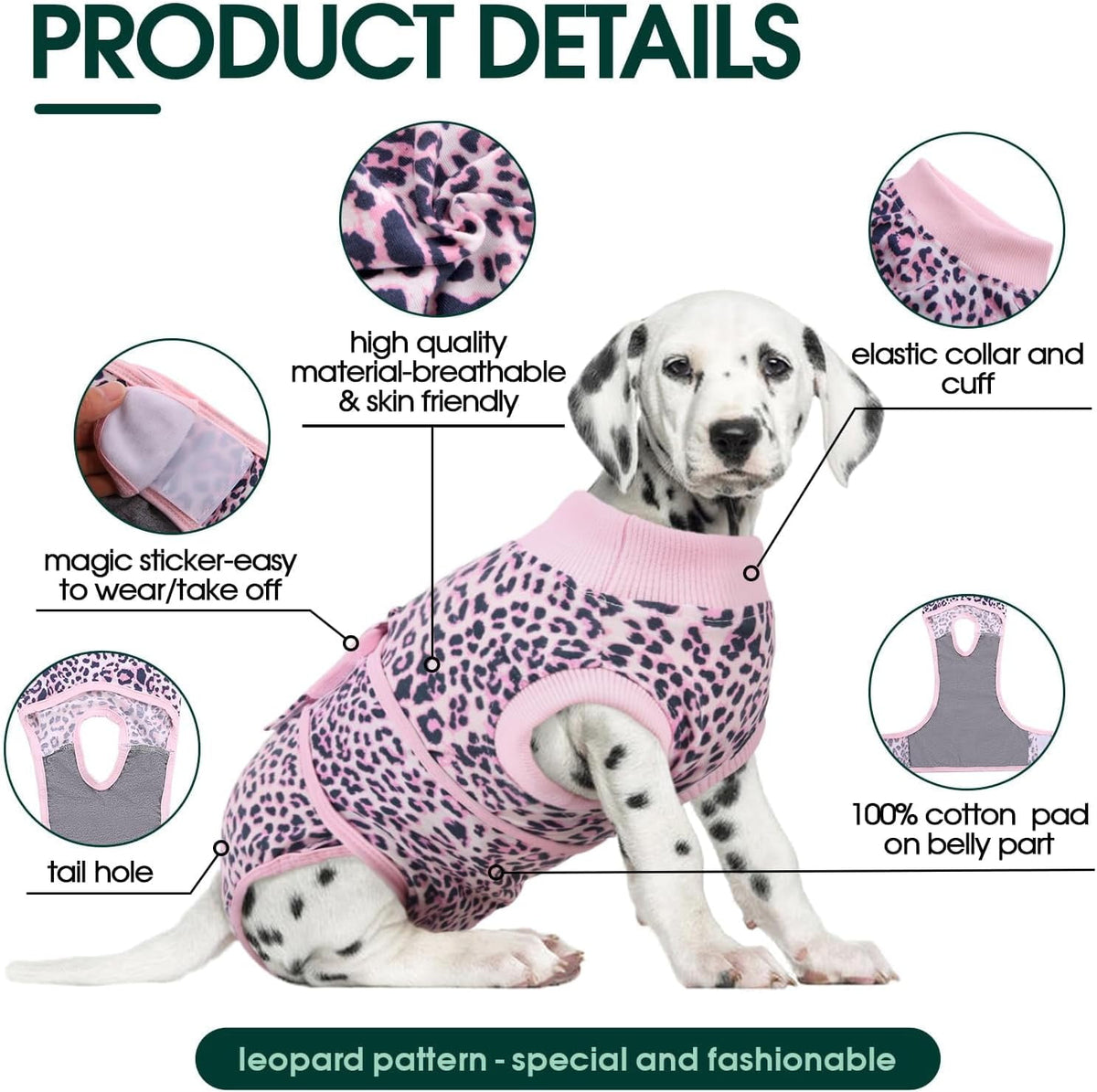 Kuoser Dog Surgical Recovery Suit, Recovery Suit for Female Male Dogs after Surgery, Brown, L