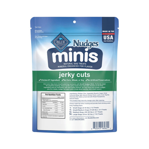 Blue Buffalo Nudges Minis Jerky Cuts Made with Real Chicken Natural Dog Treats, 10oz Bag