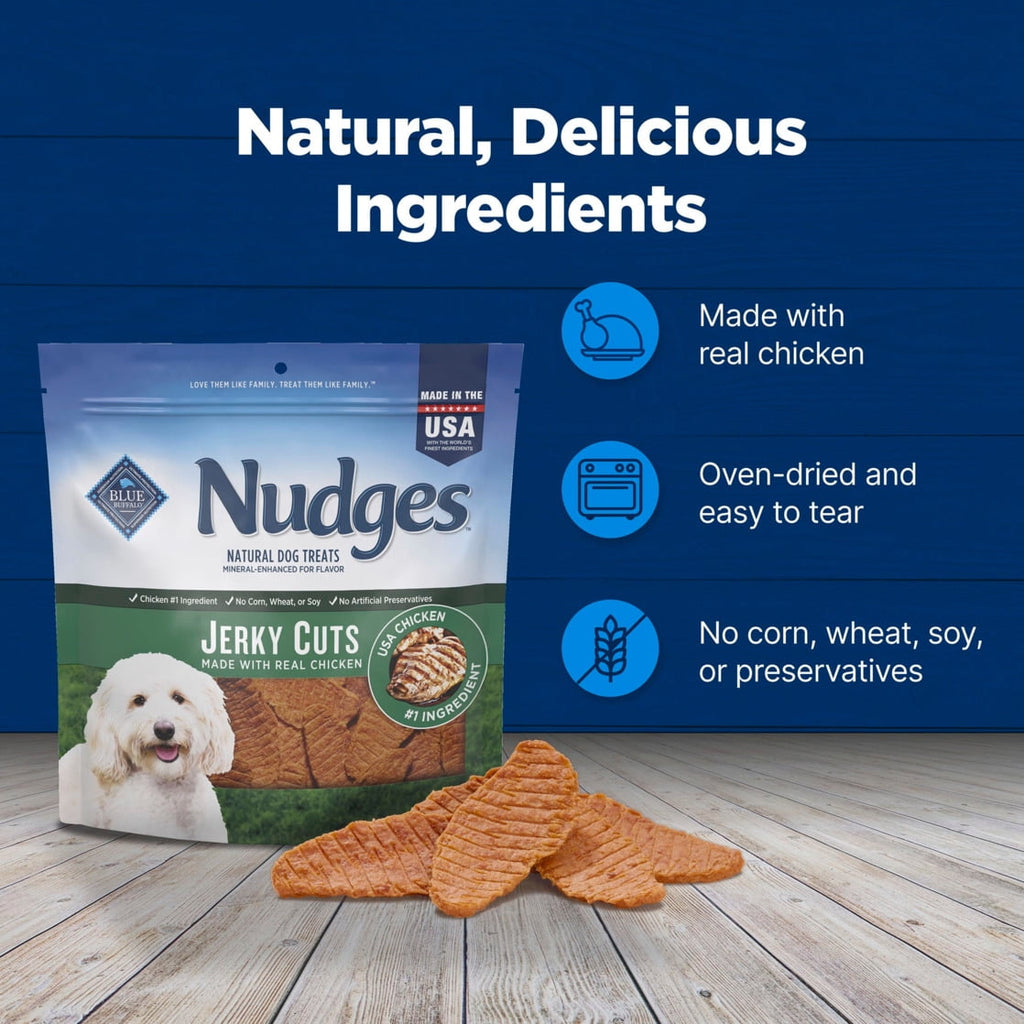 Blue Buffalo Nudges Jerky Cuts, Natural Dog Treats, Chicken Jerky, 28oz Bag