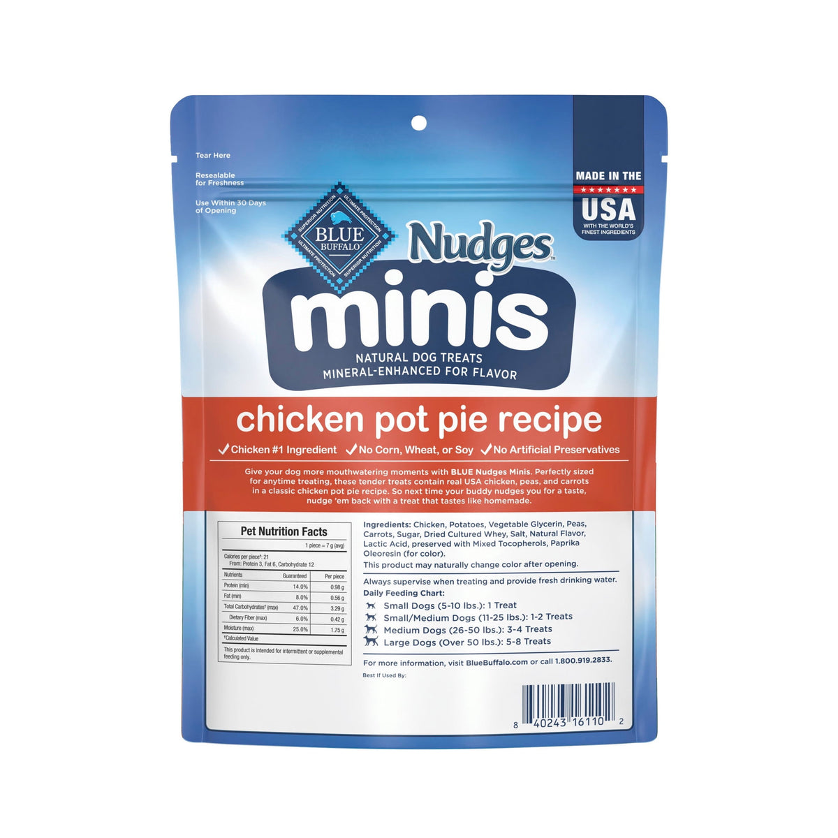 Blue Buffalo Nudges, Natural Dog Treats, Chicken Pot Pie Recipe, 28oz Bag