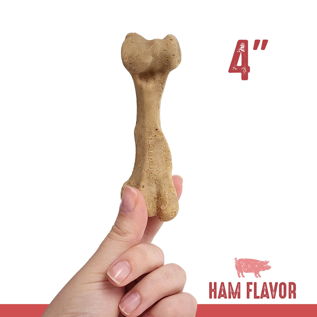 Nylabone Broth Bones Natural Dog Treats for Dogs, Bone Broth Dog Bones, Ham Flavor, For Large Dogs (1 Count)