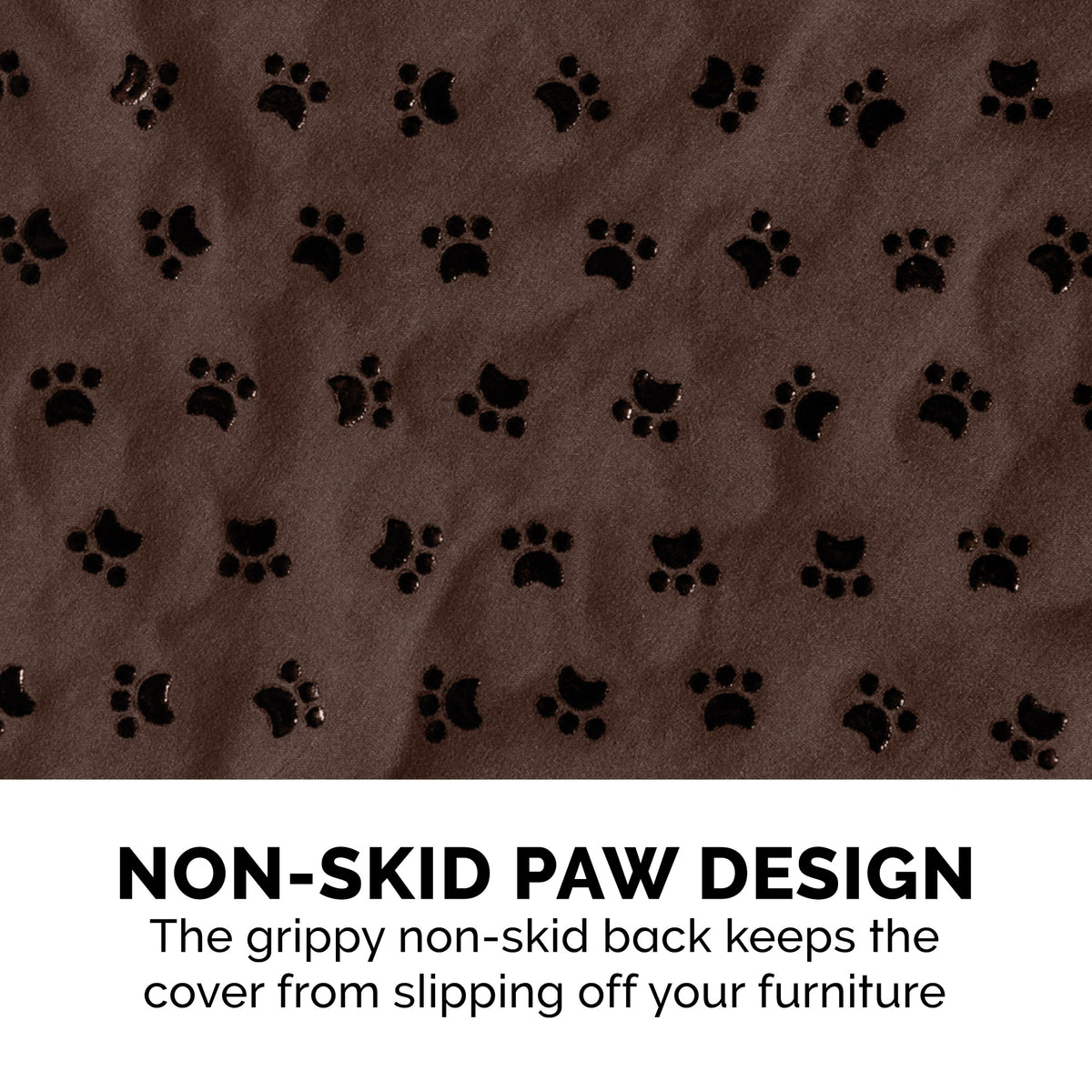 FurHaven Pawprint Non-Skid Sofa and Chair Furniture Protector for Dogs and Cats - Sofa, Dark Brown