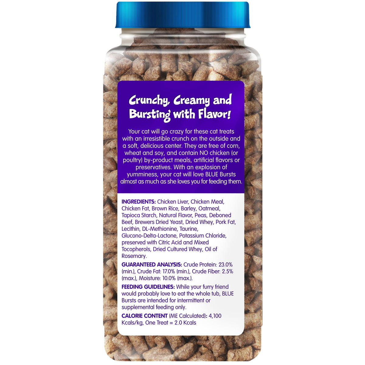 Blue Buffalo Bursts Crunchy & Creamy Cat Dry Treats, Great for Training, Liver & Beef, 5-oz. Bag