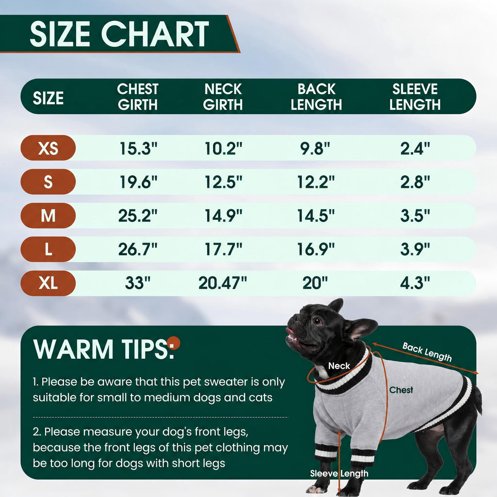 Kuoser Dog Winter Sweater, Cute Pet Pullover Vest, Soft and Thick Sweatshirt for Dogs and Cats, Green, XL