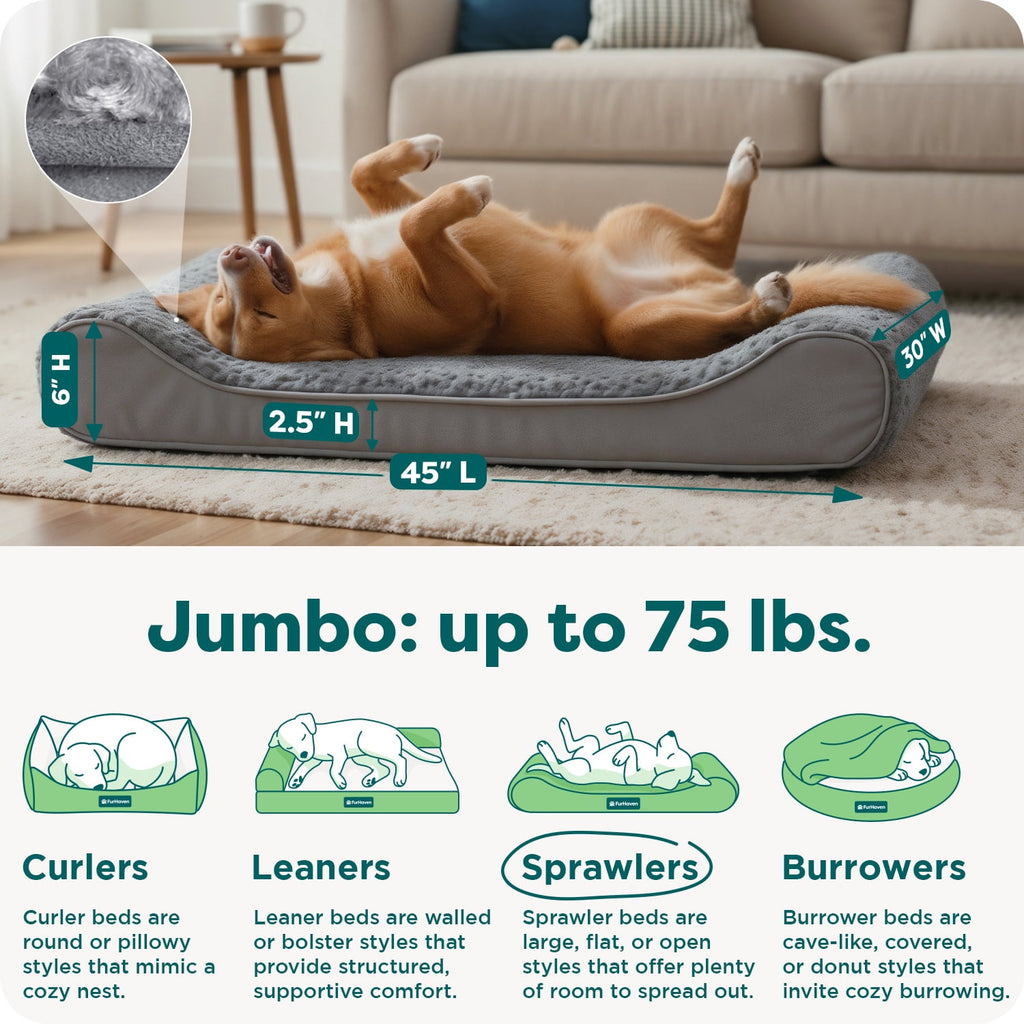 FurHaven Ultra Plush & Suede Gel-Top Luxe Lounger, Chocolate, Jumbo, 1 Count