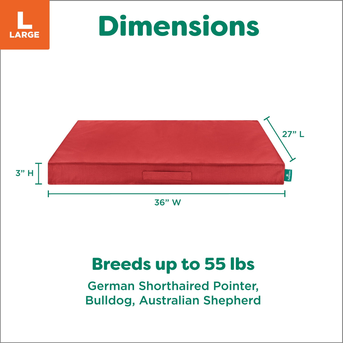 FurHaven Grid Indoor-Outdoor Cooling Memory Foam Deluxe Mattress for Dogs and Cats - Olivine, Medium
