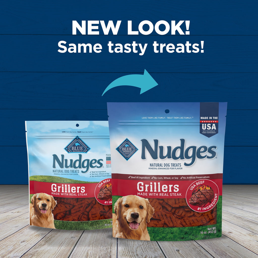 Blue Buffalo Nudges Grillers, Natural Dog Treats, Steak, 12oz Bag