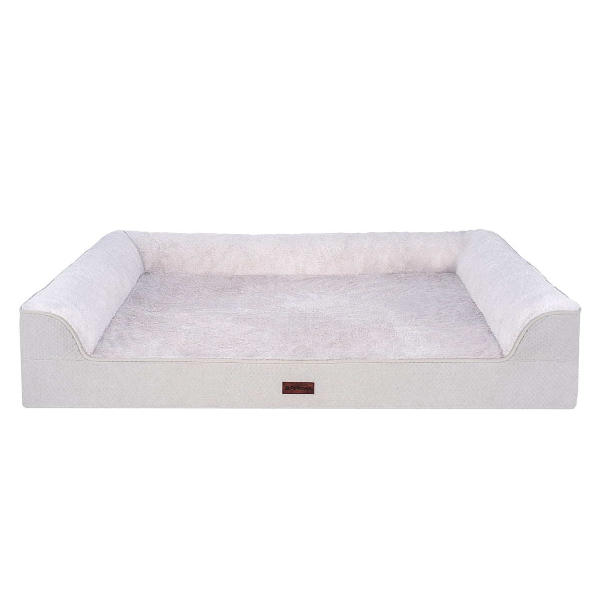 FurHaven Plush & Embossed Velvet Dreamer Orthopedic Sofa Pet Bed for Dogs and Cats - Cognac, Medium