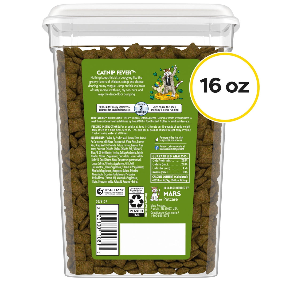 Temptations Mixups Catnip Fever Flavor Crunchy And Soft Treats For Cats, 6.3 Oz Pouch