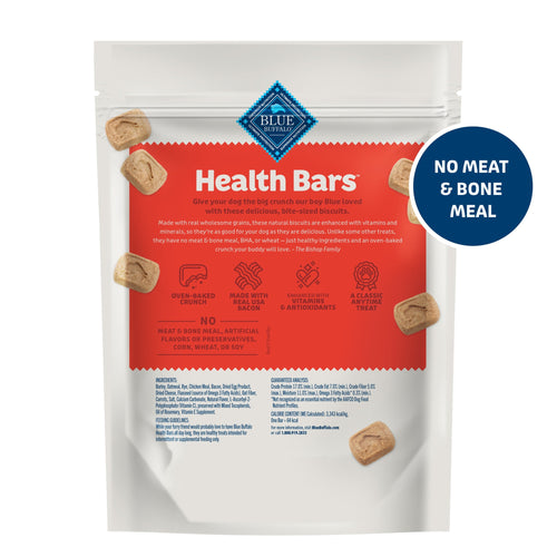 Blue Buffalo Health Bars Mini Crunchy Dog Biscuits, Oven-Baked with Natural Ingredients, Bacon, Egg & Cheese, 16-oz Bag