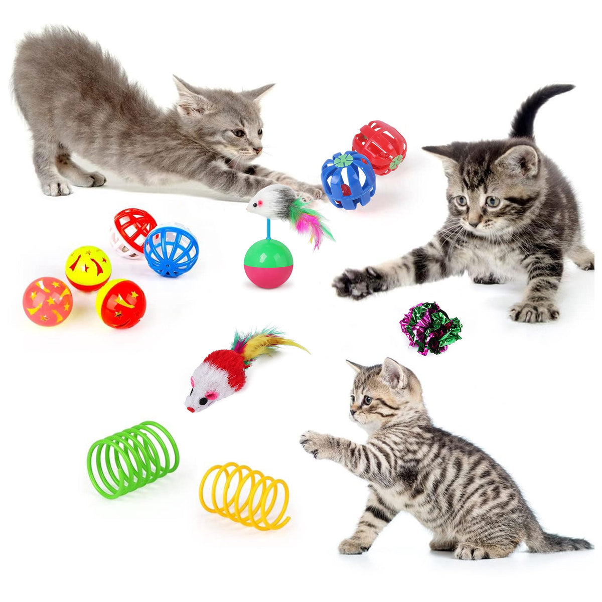 Semfri Cat Toys Tunnels Collapsible Pets Cat Jungle Tunnels Kitty Toys Balls